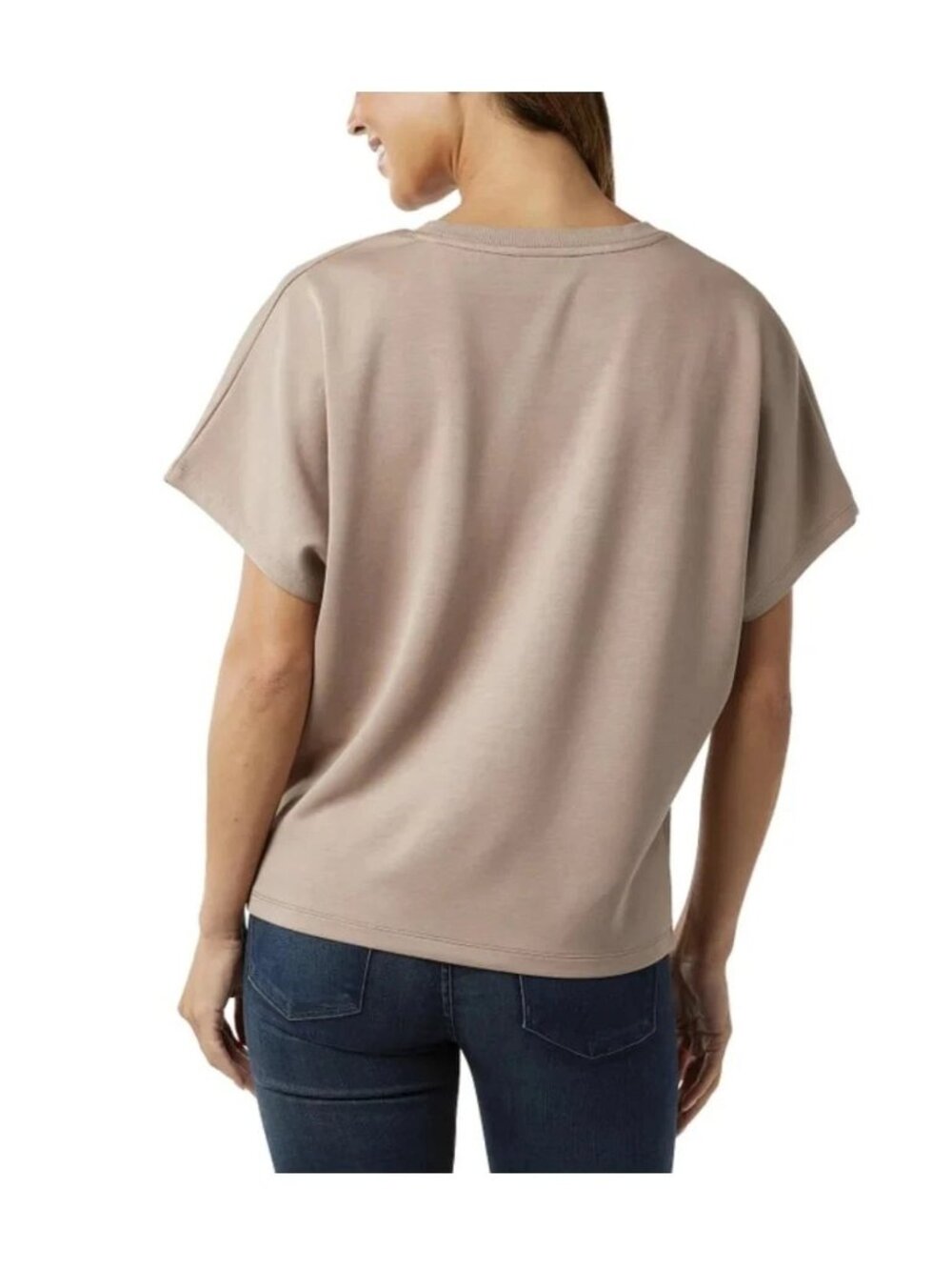 NWT 32 Degrees Cool Women's XXL Taupe Short Sleeve Relaxed Fit Top C0459 - Picture 2 of 11